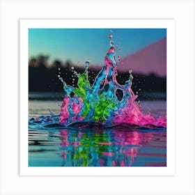 Colorful Water Splash 1 Art Print