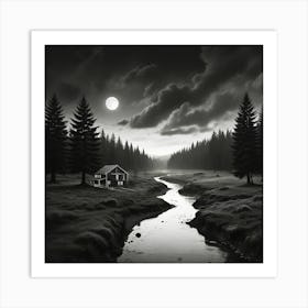 Black And White Painting 4 Art Print