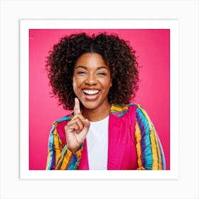 African American Young Woman Smiling With An Expression Of Happiness And Success Isolated Against (6) Art Print