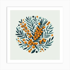 Scandinavian Art, Sea buckthorn berries 2 Art Print