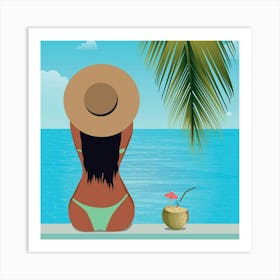 Woman In A Bikini Art Print