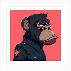 Chimpanzee Police Officer Art Print