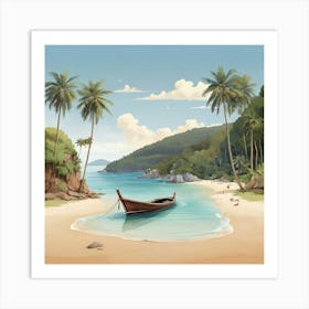 Phuket Thailand Flat Illustration 3 Art Print 3 Art Print