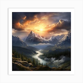 Mountain Landscape Art Print