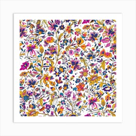 Lavender Loom London Fabrics Floral Pattern 1 Art Print