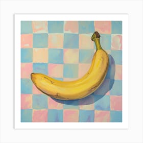 Banana Pastel Checkerboard 4 Art Print