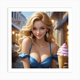 Ice Cream Girl 13 Art Print