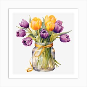 Tulips In A Jar Art Print