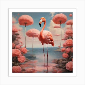 Pink Flamingo 4 Art Print