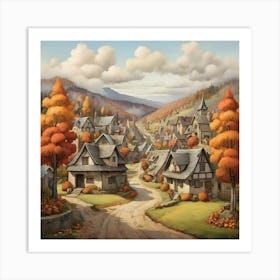 Autumn Village Art Print 1 Art Print