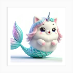 Mermaid Caticorn 7 Art Print