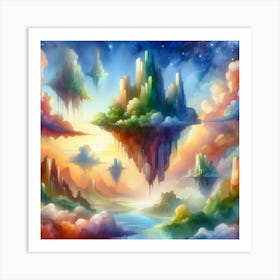 Islands In The Sky (In Watercolour) Style B Art Print