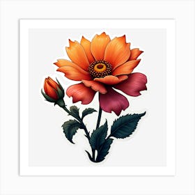 Orange Flower Art Print