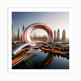 Futuristic City 305 Art Print