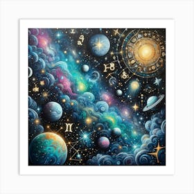 Astrology Canvas Painting Art Print