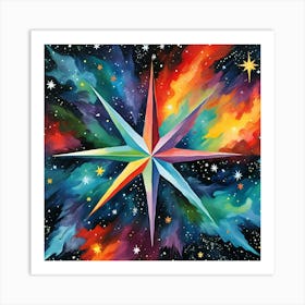 PSYADELIC NORTH STAR Art Print