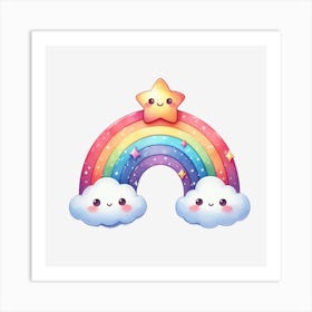 Rainbow And Star Art Print