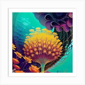 Psychedelic Flower Art Print