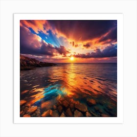 Sunset Over The Sea 17 Art Print