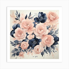 Watercolor Roses Art Print