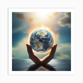 Earth In Hands 4 Art Print