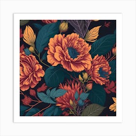 Floral Seamless Pattern 3 Art Print