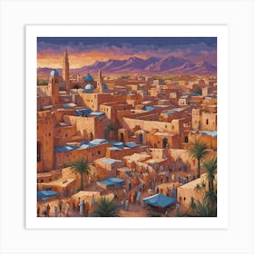 Peaceful Morocco II ai-art-generator Art Print