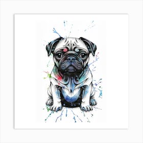 Pug Painting Art Print