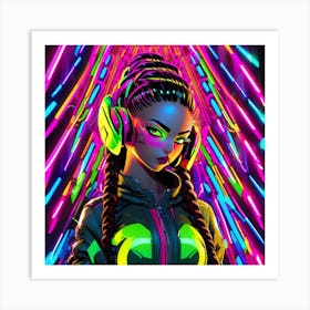 Neon Girl 12 Art Print