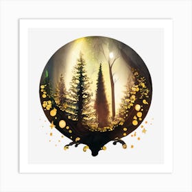 Forest In The Moonlight Art Print