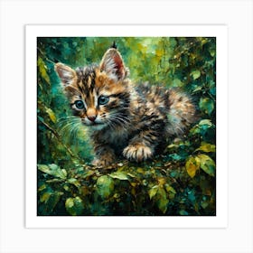 Wildcat Hiding In The Jungle Art Print