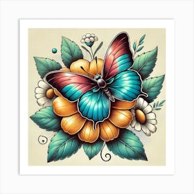 Tattoo Butterfly 1 Art Print