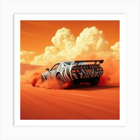 Zebra Car Art Print