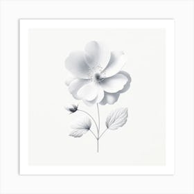 "Essence of Purity: The White Anemone"  'Essence of Purity: The White Anemone' stands as a serene representation of nature's simplistic beauty. The white anemone, with its delicate petals and subtle shading, evokes a sense of peace and purity. This minimalist artwork, with its clean lines and soft tones, lends an air of sophistication and tranquility to any interior design.  Adorn your space with this emblem of serenity, perfect for those who appreciate the delicate balance between nature and art, and wish to create a soothing atmosphere in their personal or professional environments. Art Print