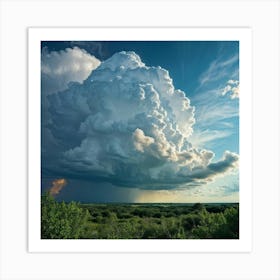 Cumulus Clouds Billowing High In An Overcast Sky Nature Landscape Bathed In Spring Air Sunlight Pi (2) Art Print