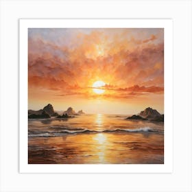 Sunset On The Beach Art Print