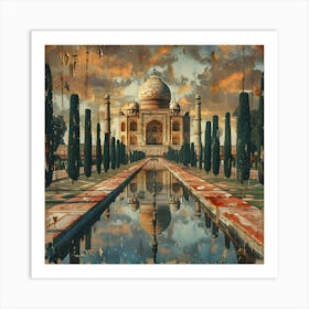 Taj Mahal, collage Art Print