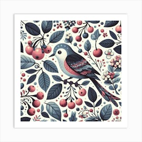 Scandinavian Art, Bird cherry berries 1 Art Print