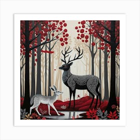 Deer In The Woods Art Print