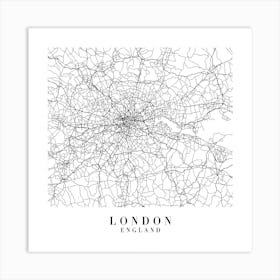 London England Street Map Minimal Square Art Print