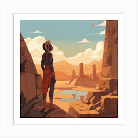 Egyptian Man In The Desert Art Print