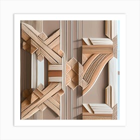 Door Made Of Wood Art Print