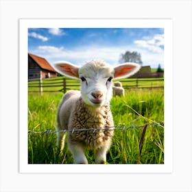 Grass Husbandry Friendly Pasture Day Many Fauna Country Rural Little Green Farm Cute Ho (3) Art Print