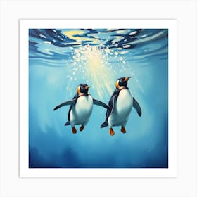 Penguins Underwater 2 Art Print