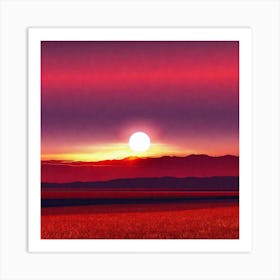 Sunset Over The Plains Art Print