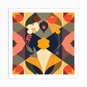 Abstract Floral Pattern 1 Art Print