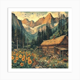 Cabin In The Mountains 6 Art Print