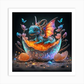 Dragon In Egg Art Print