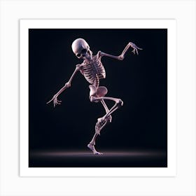 Skeleton Dancing Art Print