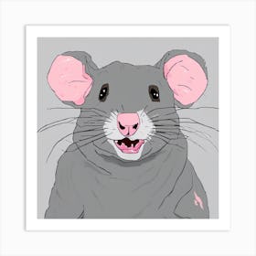 MSPaint Rat #3 Art Print